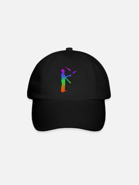 Jonglieren Regenbogen Silhuette - Baseballkappe - Schwarz/Schwarz