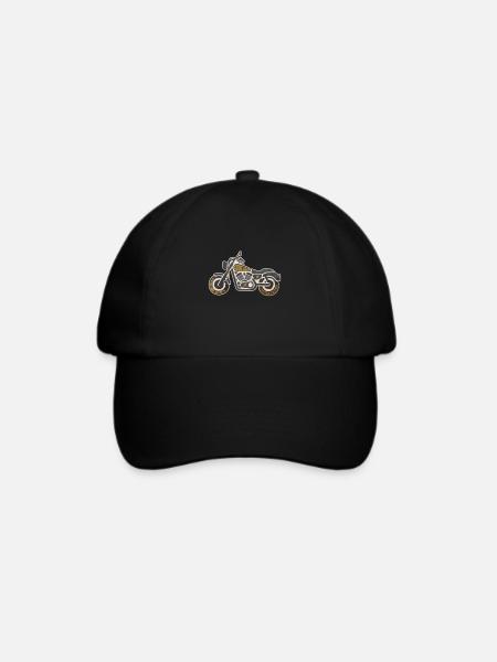 Motorrad - Baseballkappe - Schwarz/Schwarz