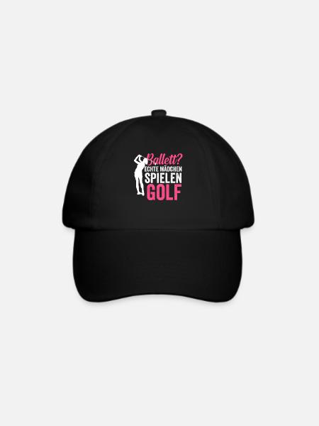 Golf Golferin - Baseballkappe - Schwarz/Schwarz