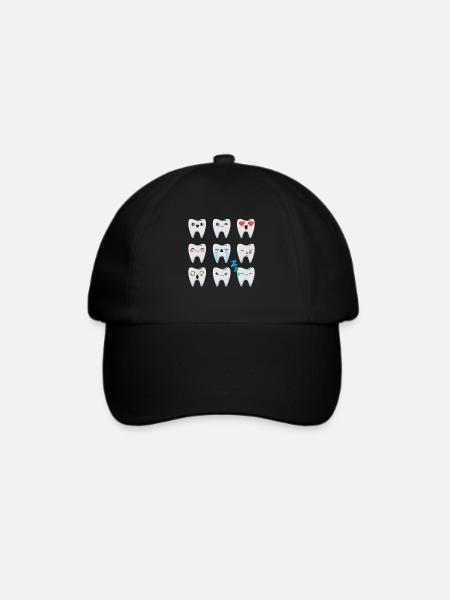 Zahnarzt Zahnarztpraxis Zähne - Baseballkappe - Schwarz/Schwarz