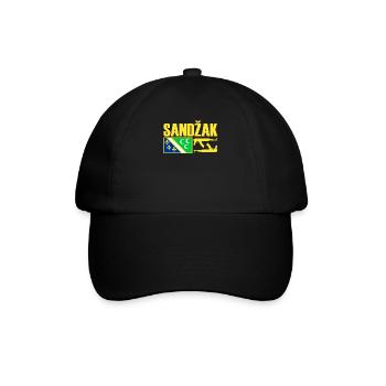 Sandzak Flag, Cool Sandzak Roots, Sandzak - Baseballkappe - Schwarz/Schwarz - Vorne