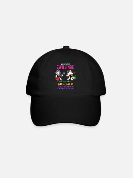 Zwillinge Geschenk Mädchen Jungen Kinder - Baseballkappe - Schwarz/Schwarz