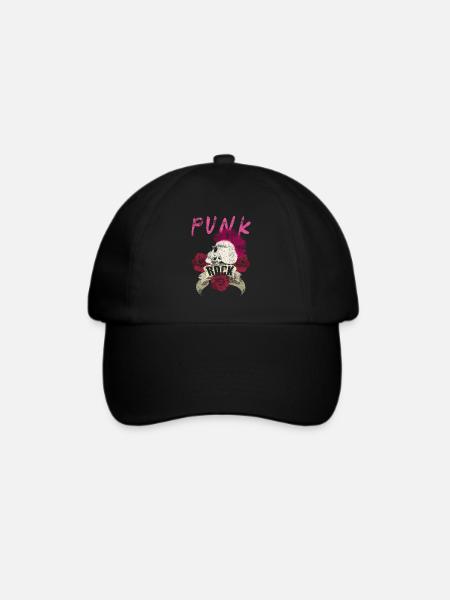 Punk Punkrocker Totenkopf Punks Punker Musik - Baseballkappe - Schwarz/Schwarz