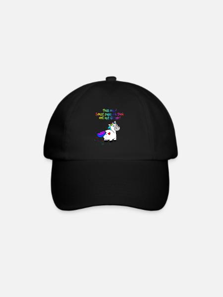 Einhorn Glitzer Pups | Einhornpups - Baseballkappe - Schwarz/Schwarz