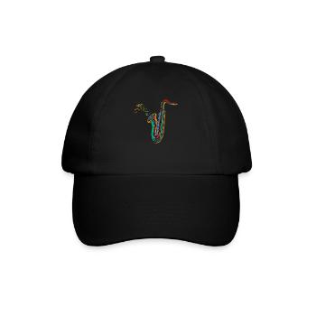 Saxophon Jazz Musik - Baseballkappe - Schwarz/Schwarz - Vorne
