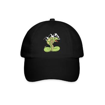 Gebirge Wildnis Schlange Boa Kobra Wildtier Natur - Baseballkappe - Schwarz/Schwarz - Vorne