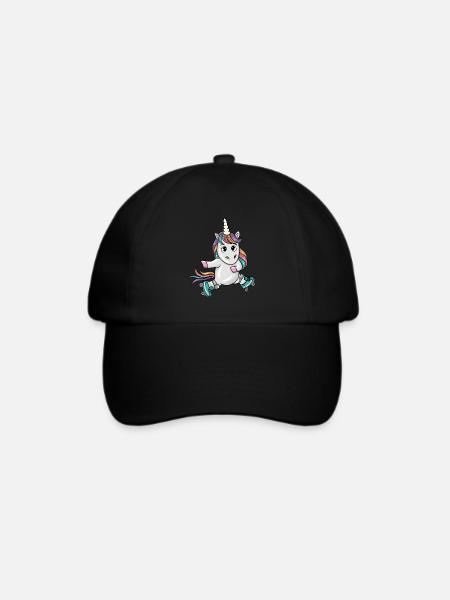 Einhorn Skater - Baseballkappe - Schwarz/Schwarz