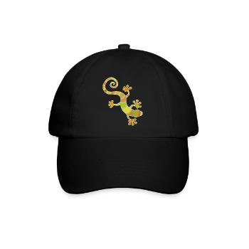 farbiger Gecko - Baseballkappe - Schwarz/Schwarz - Vorne