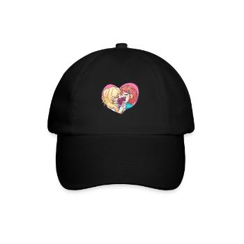 Tag des Kusses LBGT Mädchen Frau Liebe - Baseballkappe - Schwarz/Schwarz - Vorne