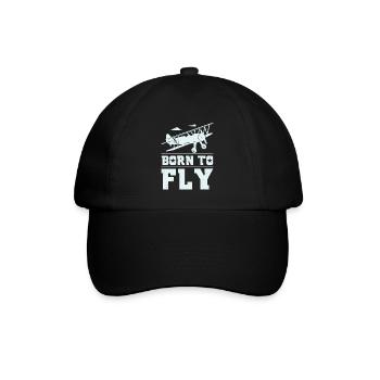 Modellflug Pilot Geschenk - Baseballkappe - Schwarz/Schwarz - Vorne