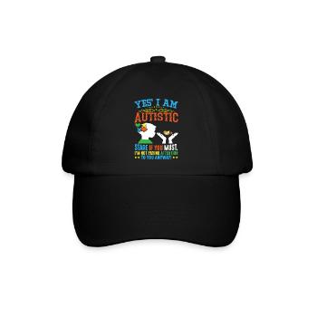 Ja ich bin autistisch - Baseballkappe - Schwarz/Schwarz - Vorne