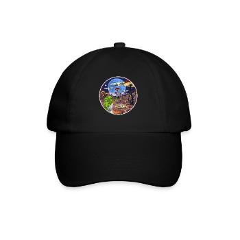 Psychedelische Alien Magic Mushrooms - Baseballkappe - Schwarz/Schwarz - Vorne