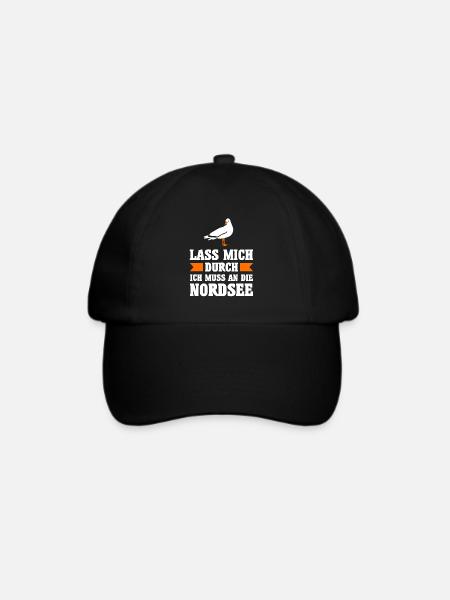 Nordsee Möwe Moin Sommer Meer Strand Küste Urlaub - Baseballkappe - Schwarz/Schwarz
