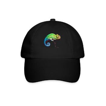 Chameleon Tropen Reptil - Baseballkappe - Schwarz/Schwarz - Vorne