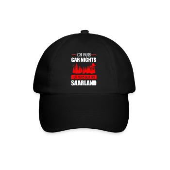 Saarland Saarländer Saarbrücken Geschenk - Baseballkappe - Schwarz/Schwarz - Vorne