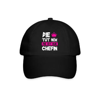Chefin Chef Vorgesetzte Geschenk - Baseballkappe - Schwarz/Schwarz - Vorne