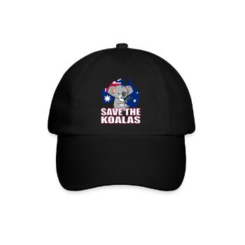 Koala - Save the Koalas. - Baseballkappe - Schwarz/Schwarz - Vorne