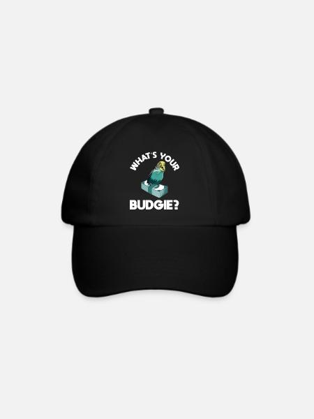 What's your Budgie Budget Design mit Wellensittich - Baseballkappe - Schwarz/Schwarz