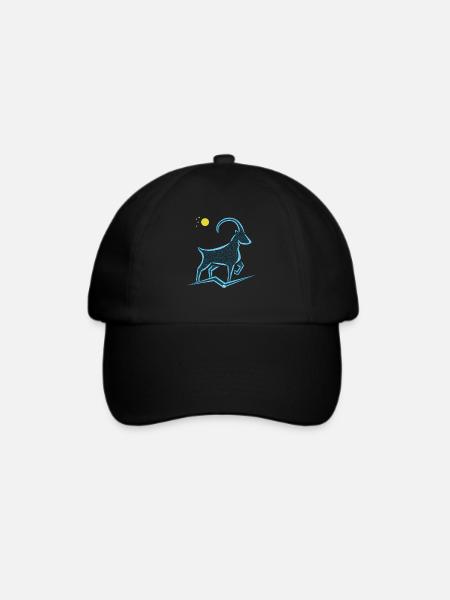 Bergziege Tier - Baseballkappe - Schwarz/Schwarz
