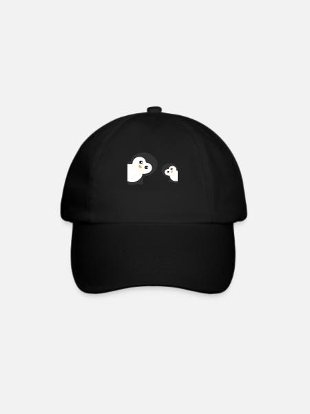 Pinguin - Baseballkappe - Schwarz/Schwarz