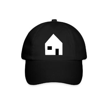 Haus minimal Bauherr Richtfest Geschenk Einzug - Baseballkappe - Schwarz/Schwarz - Vorne