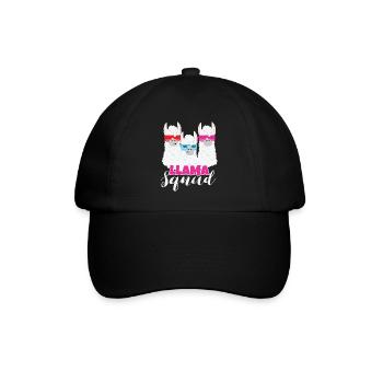 Lama Lama Squad Lama und Alpakas Alpaka - Baseballkappe - Schwarz/Schwarz - Vorne