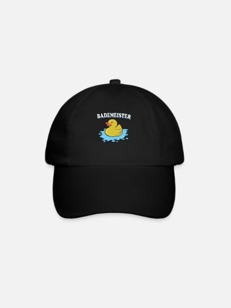 Bademeister Gummiente - Baseballkappe - Schwarz/Schwarz