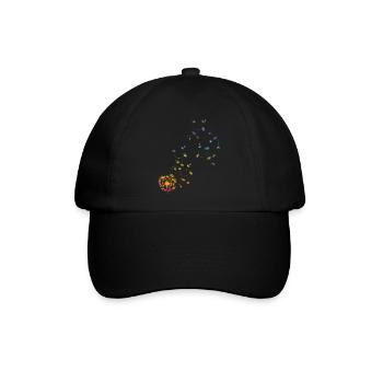 Pusteblume Blume des Lebens Löwenzahn Chakra - Baseballkappe - Schwarz/Schwarz - Vorne