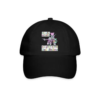 Patel Goth Kawaii Anime Comic Katzen Gothic - Baseballkappe - Schwarz/Schwarz - Vorne