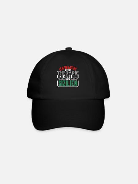 Sizilien Italien Palermo Italiener Geschenk - Baseballkappe - Schwarz/Schwarz