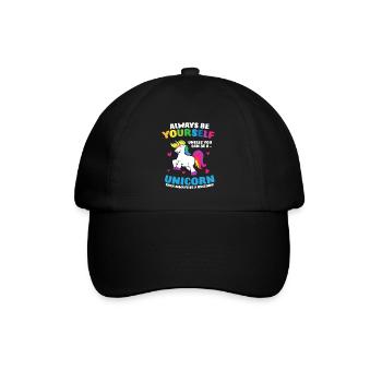 Einhorn Mädchen Geschenk Sei Immer Ein Einhorn - Baseballkappe - Schwarz/Schwarz - Vorne
