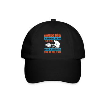 Pflasterer Steinleger Pflästerer Bau Pflastern - Baseballkappe - Schwarz/Schwarz - Vorne