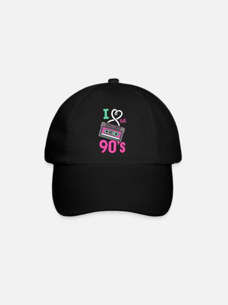 90er Retro I liebe die Neunziger - Baseballkappe - Schwarz/Schwarz
