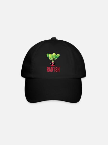 Lustiges Radieschen mit Sonnenbrille Gartenarbeit - Baseballkappe - Schwarz/Schwarz