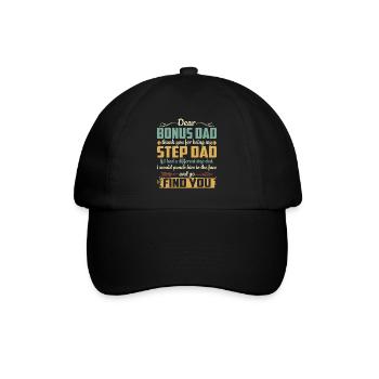 Dear Bonus Dad Thank You For Being My Step Dad - Baseballkappe - Schwarz/Schwarz - Vorne