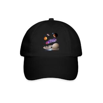 Weltraum - Baseballkappe - Schwarz/Schwarz - Vorne