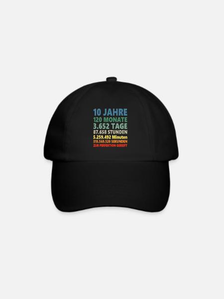 10ter Geburtstag 10 Jahre Geschenk - Baseballkappe - Schwarz/Schwarz