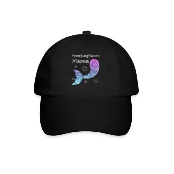 Meerjungfrau Mama Schwimmflosse Geschenk Frau - Baseballkappe - Schwarz/Schwarz - Vorne
