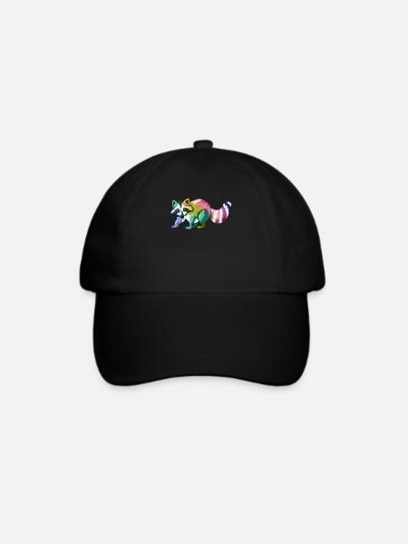Waschbär Niedliches Tier - Baseballkappe - Schwarz/Schwarz