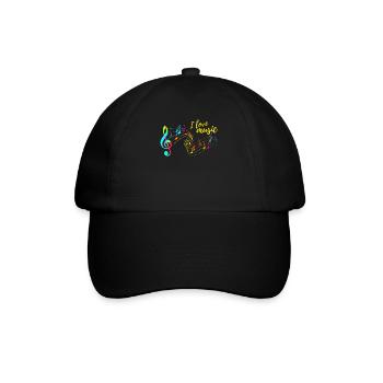 I love music - Baseballkappe - Schwarz/Schwarz - Vorne