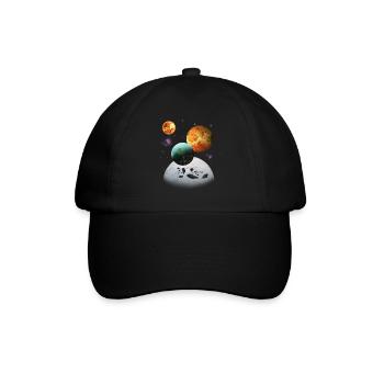 Weltraum - Baseballkappe - Schwarz/Schwarz - Vorne