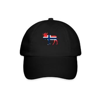 Norge Elch / Norwegen Flagge Urlaub Reise Geschenk - Baseballkappe - Schwarz/Schwarz - Vorne