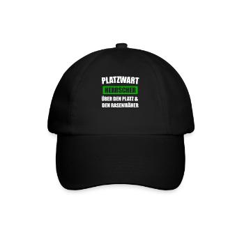 Platzwart Greenkeeper Fußballplatz Geschenk - Baseballkappe - Schwarz/Schwarz - Vorne