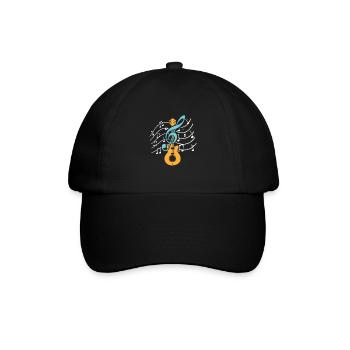 Gitarrist Violinschlüssel Notenschlüssel Gitarre - Baseballkappe - Schwarz/Schwarz - Vorne