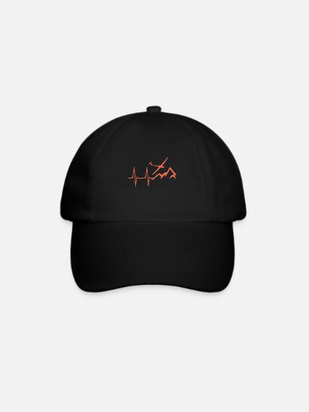 Herzschlag Für Segelfliegen Und - Baseballkappe - Schwarz/Schwarz