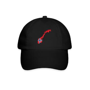 Liebe Norwegen Geschenk Norwegisch Stolz Herz - Baseballkappe - Schwarz/Schwarz - Vorne