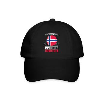 Norwegen Norweger - Baseballkappe - Schwarz/Schwarz - Vorne