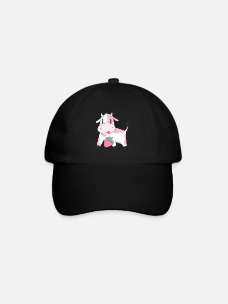 Strawberry Cow - Baseballkappe - Schwarz/Schwarz