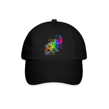 Gitarre - Kleckse aus Farbe - Baseballkappe - Schwarz/Schwarz - Vorne