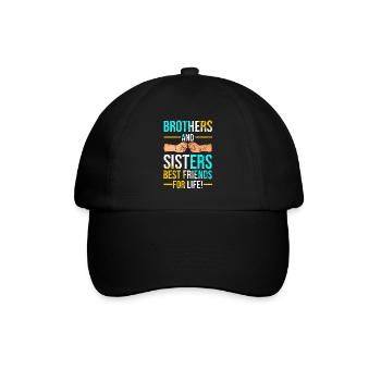 Bruder Schwester Zwillinge Geschwister - Baseballkappe - Schwarz/Schwarz - Vorne